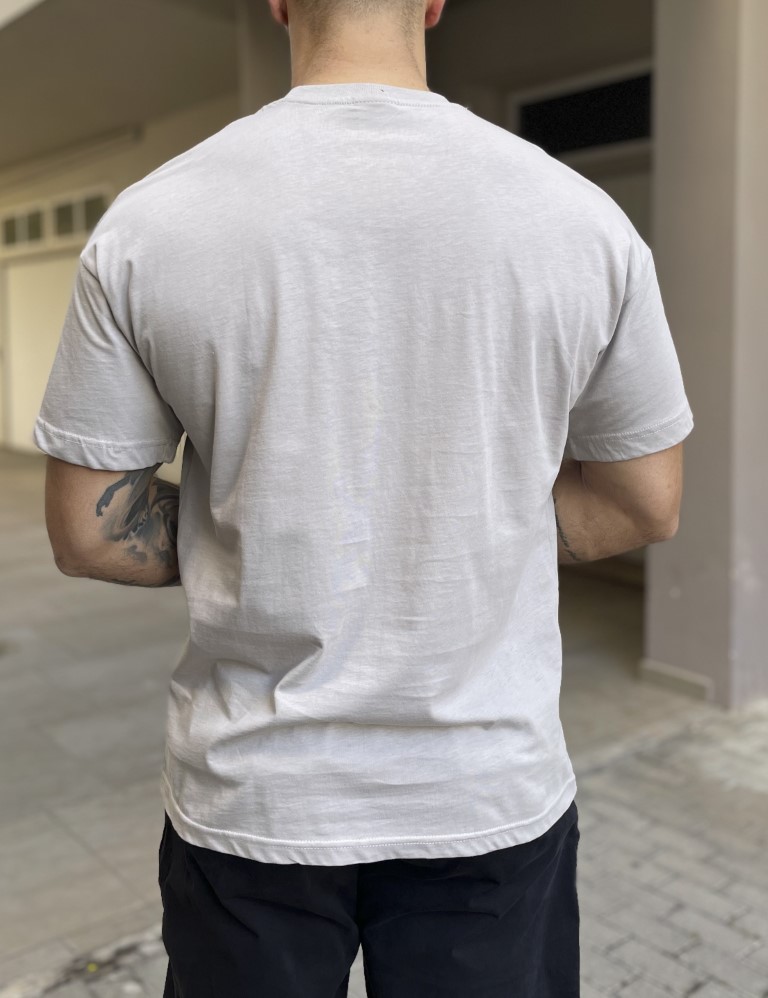 Ανδρική γκρι κοντομάνικη μπλούζα Oversized TST0426G φωτογραφία
